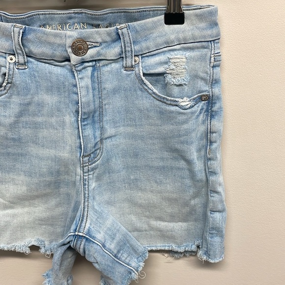 American Eagle Next Level Stretch Curvy Hi-Rise Shortie Denim Jeans Shorts 6 - Picture 3 of 15